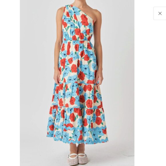 English Factory Dresses & Skirts - English Factory One-Shoulder Ric Rac Long Dress NWT Size Large